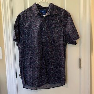 Men’s Apt 9 Seriously Soft Short Sleeve Button Down Shirt Size M Navy